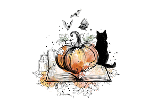 Citrouille magique et chat mystérieux d'Halloween